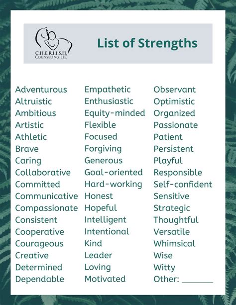 These are just a few examples. . Adjectives to describe a child strengths